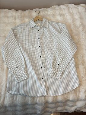 Zara White Shirt with Black Grid Pattern - Men's